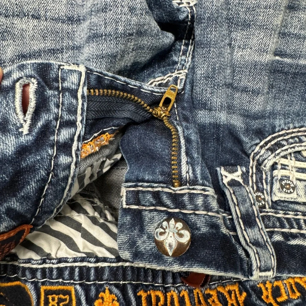 Rock Revival Jeans Womens 28 (29x25‎ ACTUAL) Jena Blue Distressed Embellished